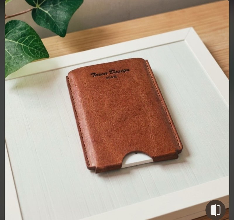 Tosca | Wax Double Card Case- 啡色/信用卡/卡片套/日本/真皮 - 名片夾/名片盒 - 真皮 