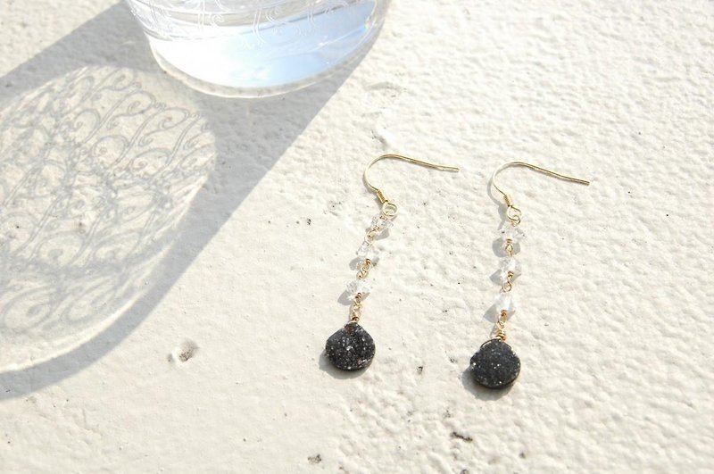 Duruji over Agate and double point crystal earrings - Earrings & Clip-ons - Gemstone Black