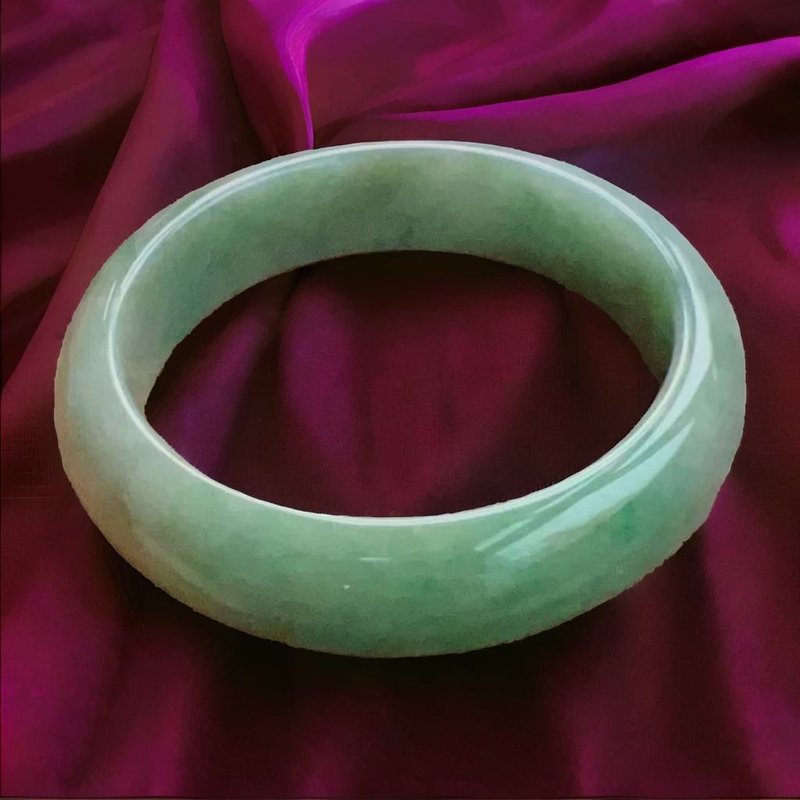 Green flower jade bracelet | 18 girth | Natural Burmese jade jade A grade | Gift giving - Bracelets - Jade Green