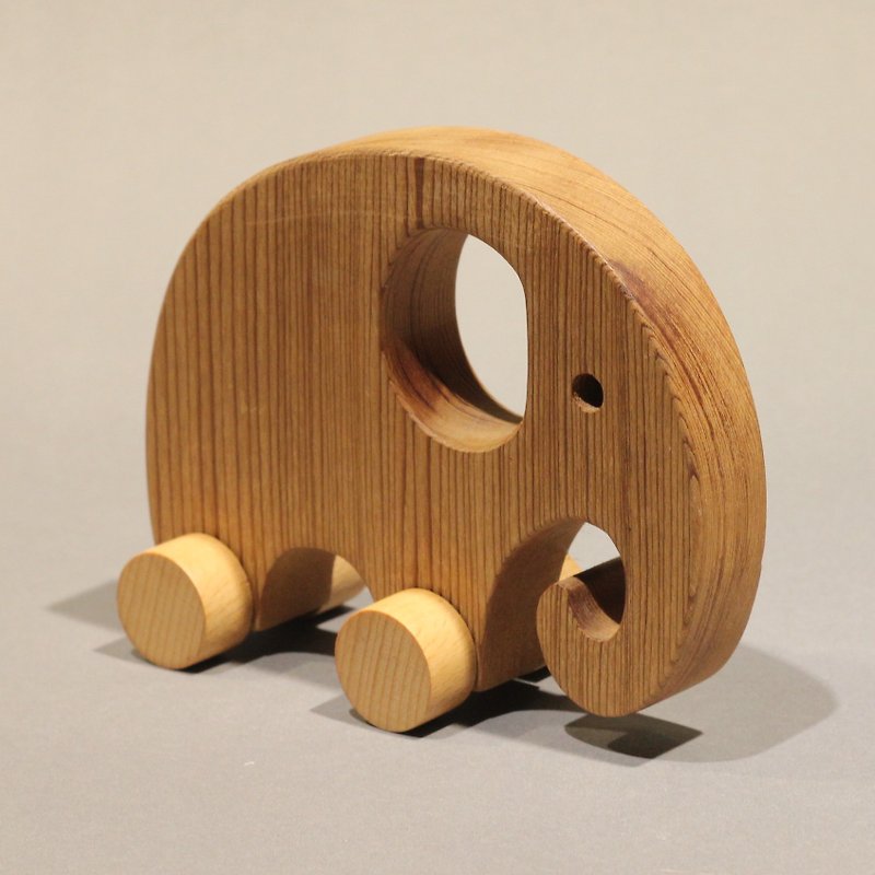 Small elephant wheel toys - Items for Display - Wood Khaki