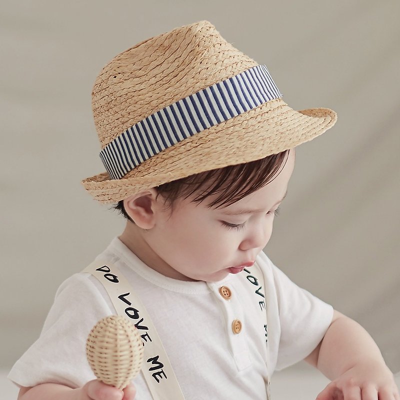 Happy Prince Daniel嬰童遮陽草帽 - 帽子 - 植物．花 卡其色