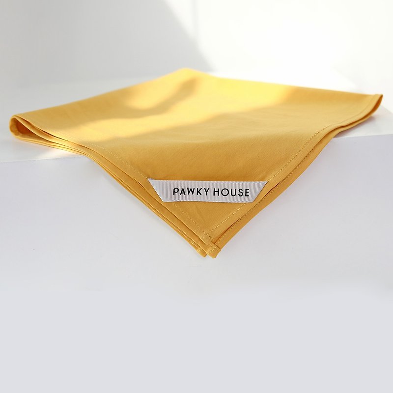 ペット犬の四角いタオルのスカーフ高い日本シルク綿マスタード黄価格の購入 - 洋服・帽子 - コットン・麻 