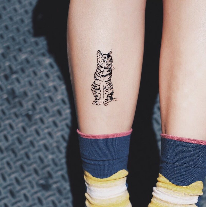 cottontatt bengal leopard cat temporary tattoo sticker - สติ๊กเกอร์แทททู - กระดาษ สีดำ