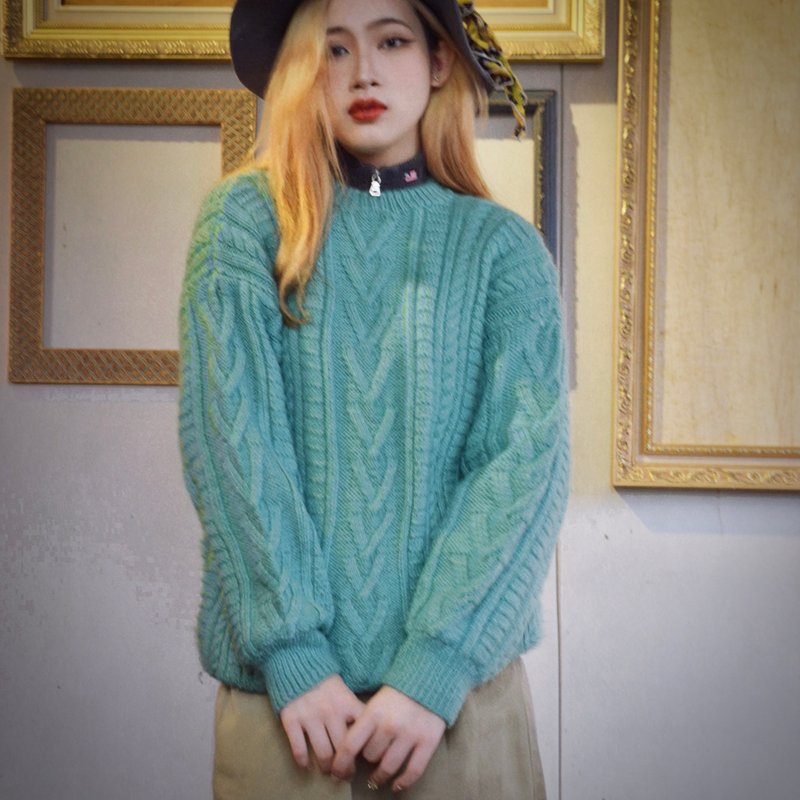 • 愛頭牌 •Aran Sweater 愛爾蘭 薄荷綠 漁夫毛衣 - 女毛衣/針織衫 - 其他材質 綠色