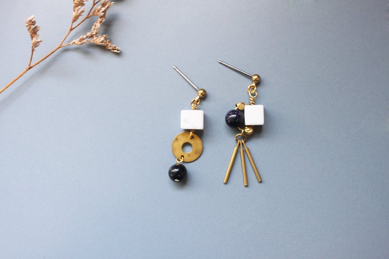 Goldfish and net - earring  clip-on earring - Earrings & Clip-ons - Copper & Brass Black