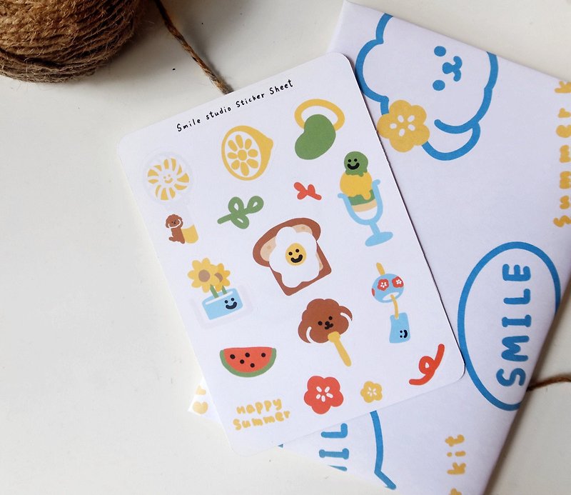 Smile Summer Sticker Sheet - สติกเกอร์ - กระดาษ 