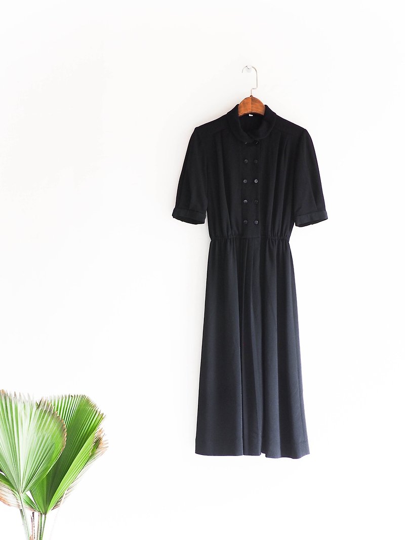 River Water Mountain - Akita Sailor Youth Love Diary Antique Collar Silk Dresses overalls oversize vintage dress - ชุดเดรส - ผ้าไหม สีดำ