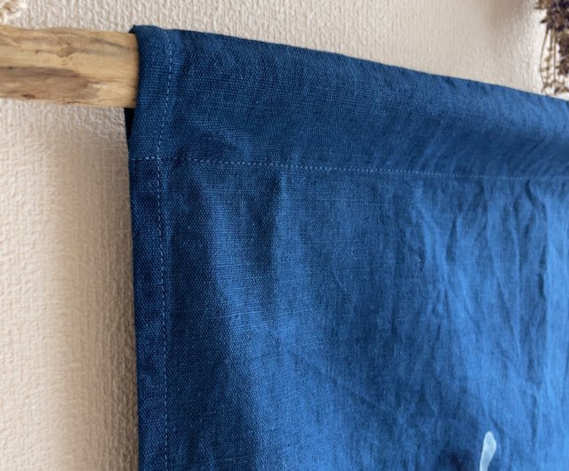 日本製 手染め MOON 錦鯉 JAPANBLUE Tapestry Aizome 闇夜