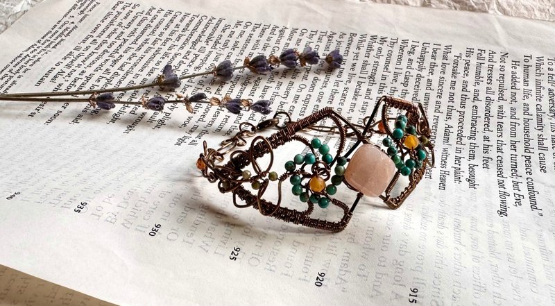 Metal braided bracelet—flower leaves - Bracelets - Copper & Brass Multicolor