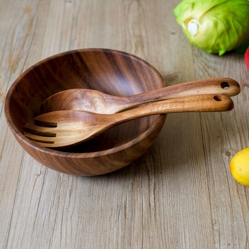 LINKIFE wood series Acacia wood salad bowl, instant noodle bowl - ถ้วยชาม - ไม้ 