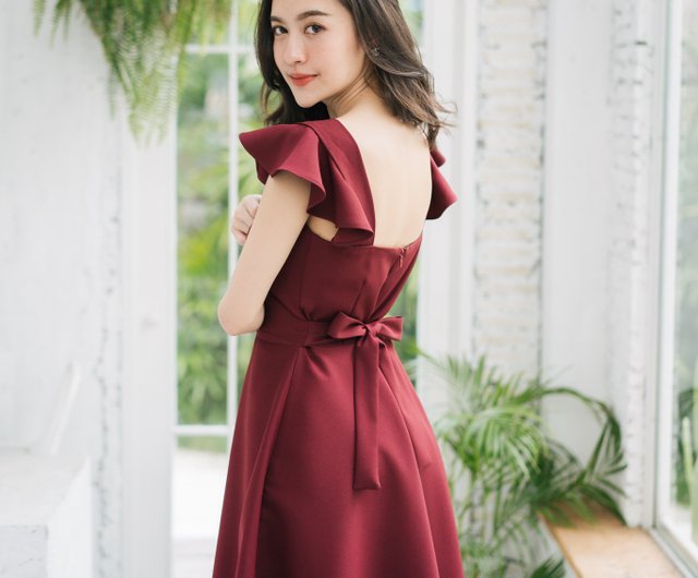 dark maroon dresses