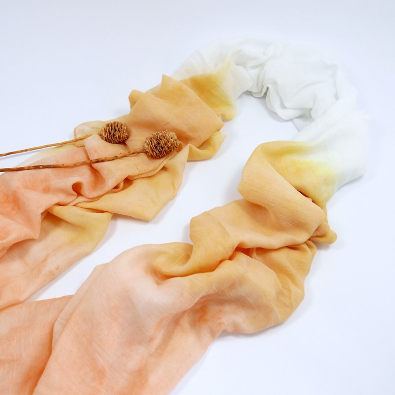 橘天使 手染圍巾 絲巾 - 絲巾 - 其他材質 橘色