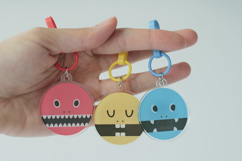 Keychain Glutton Monster (3 colors) - 鑰匙圈/鎖匙扣 - 塑膠 多色
