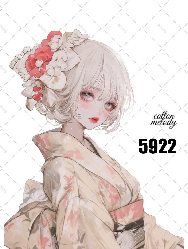 original sticker no.5922 人物ステッカー オリジナルステッカー 人物ステッカー 女の子ステッカー オリジナル人物ステッカー - 貼紙 - 紙 