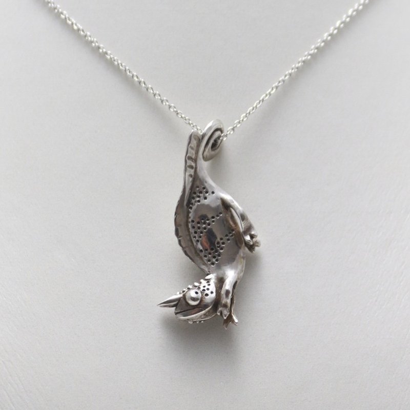 HH-JEWELRY Handmade Jewelry 925 Sterling Silver Necklace Silver Chameleon/Reptile Necklace - สร้อยคอ - เงินแท้ 