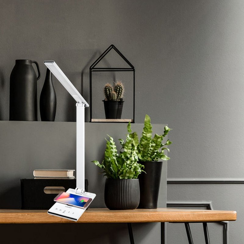 CHIMEI Chimei QI wireless charging/USB charging LED eye protection desk lamp LT-WP100D - เครื่องใช้ไฟฟ้าขนาดเล็กอื่นๆ - วัสดุอื่นๆ ขาว