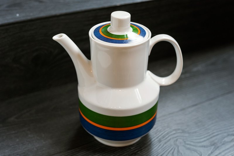 West Germany 1960s retro colorful teapot・cold kettle 1.2L - เครื่องทำกาแฟ - วัสดุอื่นๆ ขาว