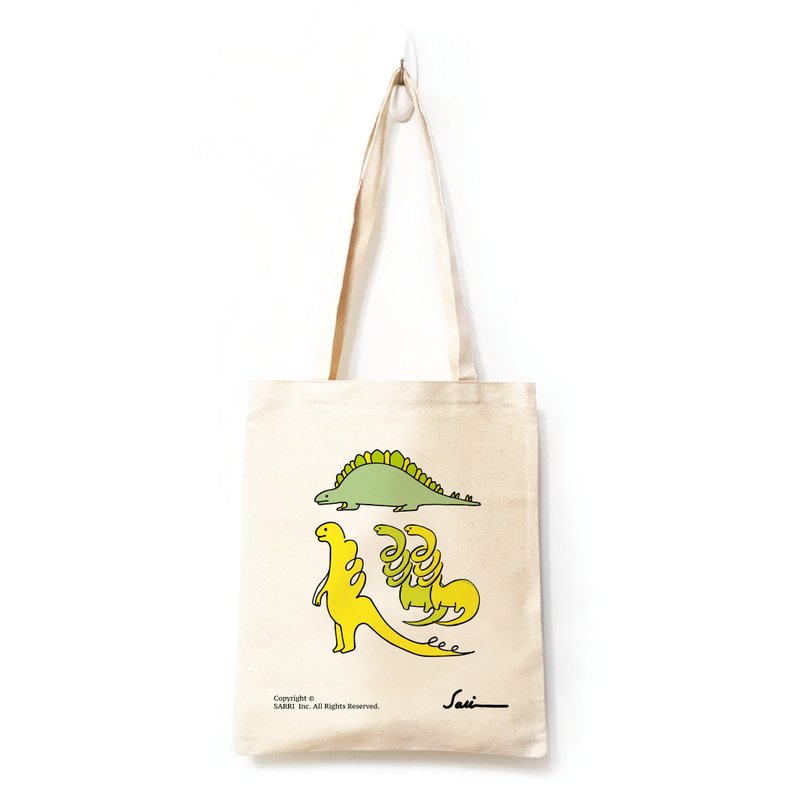 Reptile Lizard Paleontology Storage Bag Cosmetic Bag Canvas Bag Tote Bag Eco Bag Canvas - Handbags & Totes - Cotton & Hemp Yellow