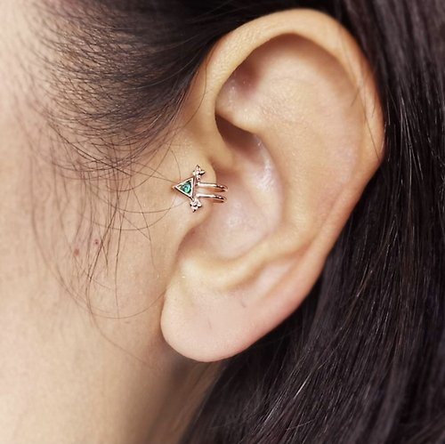 pilantha-jewelry 夾式耳環 耳環 圈圈耳環 耳骨夾 純銀耳環 銀鍍金耳環