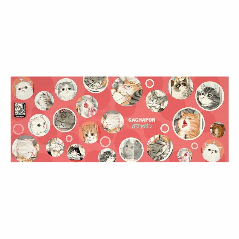 Gachapon Kitty Cat Tenugui Canvas No frame - 其他 - 棉．麻 白色