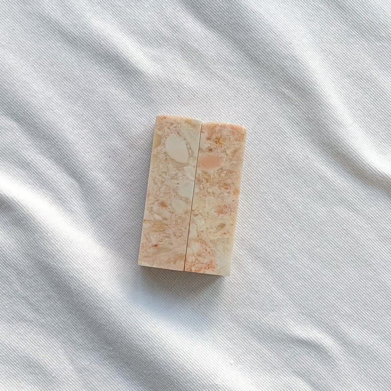 愛你一萬年 / 寶泥齋客製結婚/情人對章 - 巴林石 - 印章/印台 - 石頭 粉紅色