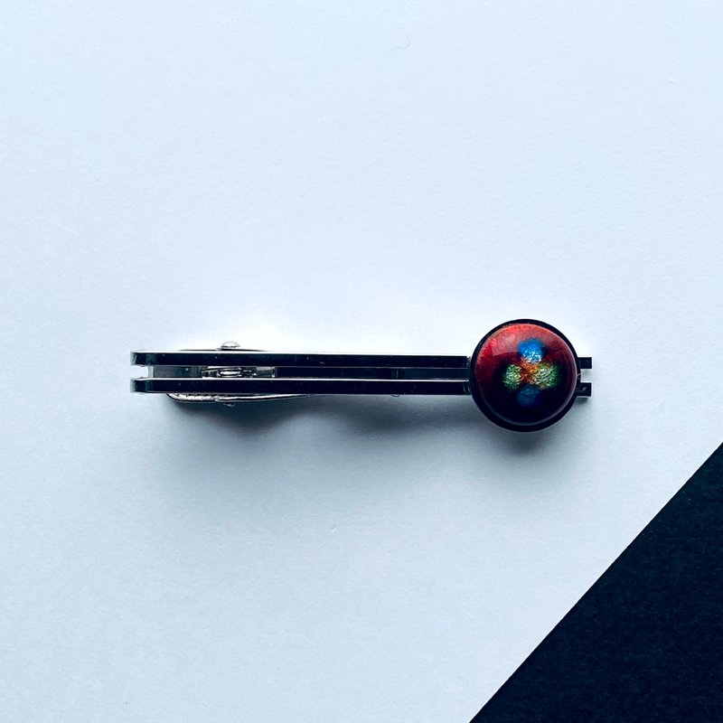 フリット【ガーネット Garnet】七宝焼のネクタイピン 純銀張七宝 - 領帶/領帶夾 - 其他材質 紅色