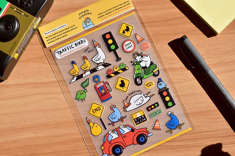 Traffic Birbs Removable Stickers - Stickers - Waterproof Material Yellow