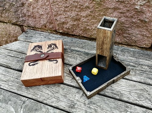 PetraWoodShop Custom Dice Tower, Wooden Dice Tower, Dice tray, Dice Box, DnD Dice Box