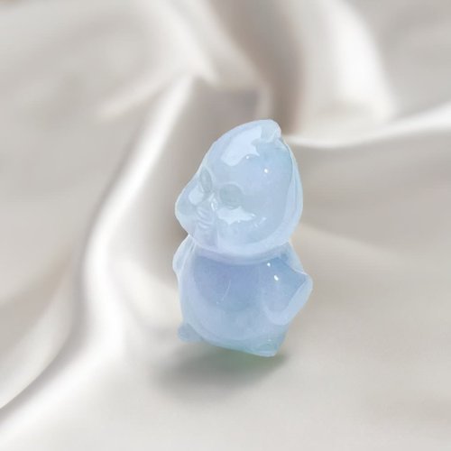 瓔珞珠寶盒 E.L.Jewelry Box 冰糯種飄藍翡翠小雞吊飾 | 天然緬甸翡翠A貨 | 送禮