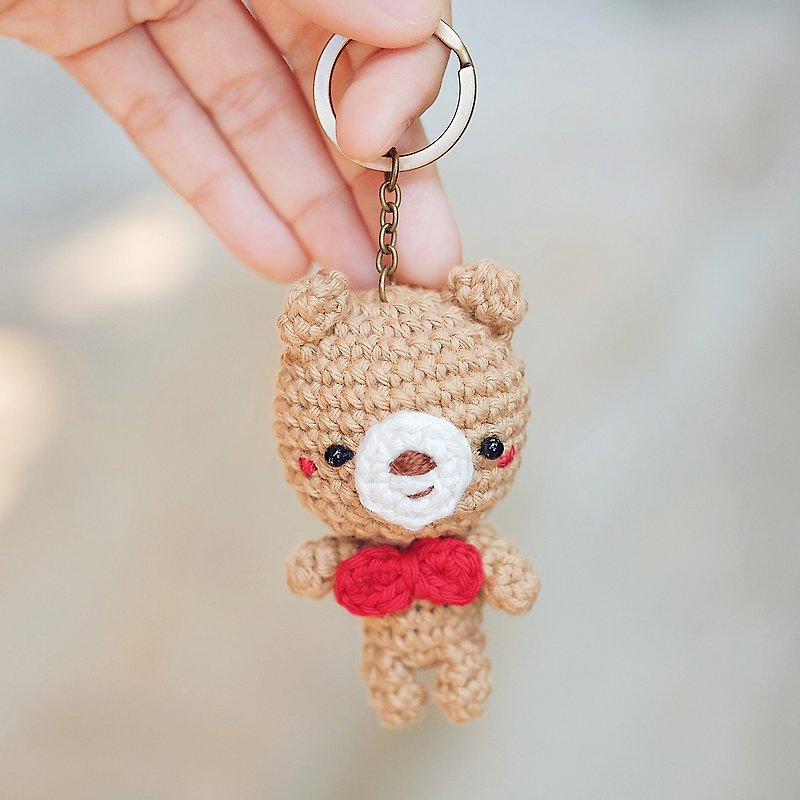 Amigurumi Simply Bear Keychain - Keychains - Cotton & Hemp Khaki