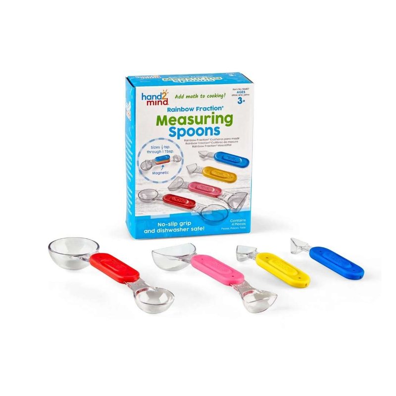 American hand2mind Rainbow Measuring Spoon Game Set | Sensory Basin Game | Montessori - Kids' Toys - Plastic 