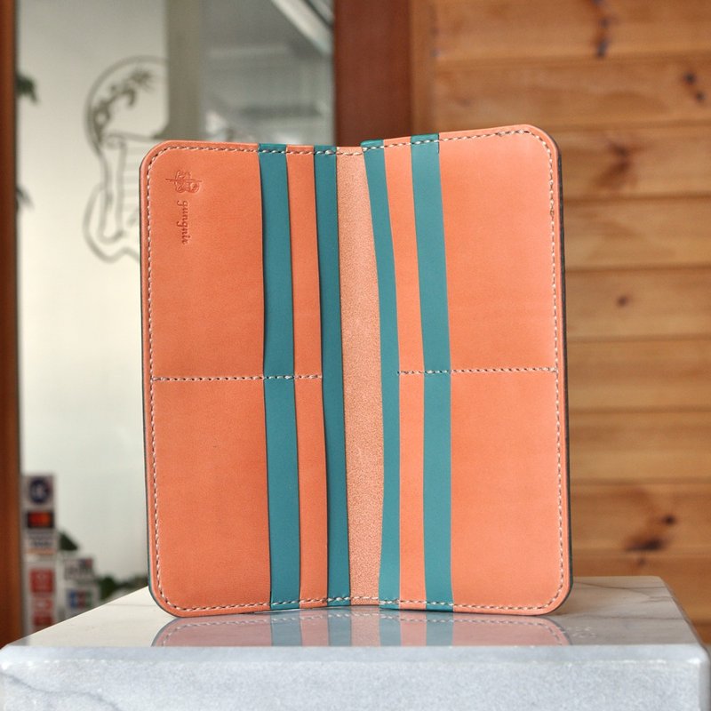 カードとお札の長財布　No.4　ブッテーロ - 錢包/皮夾/長短夾 - 真皮 粉紅色