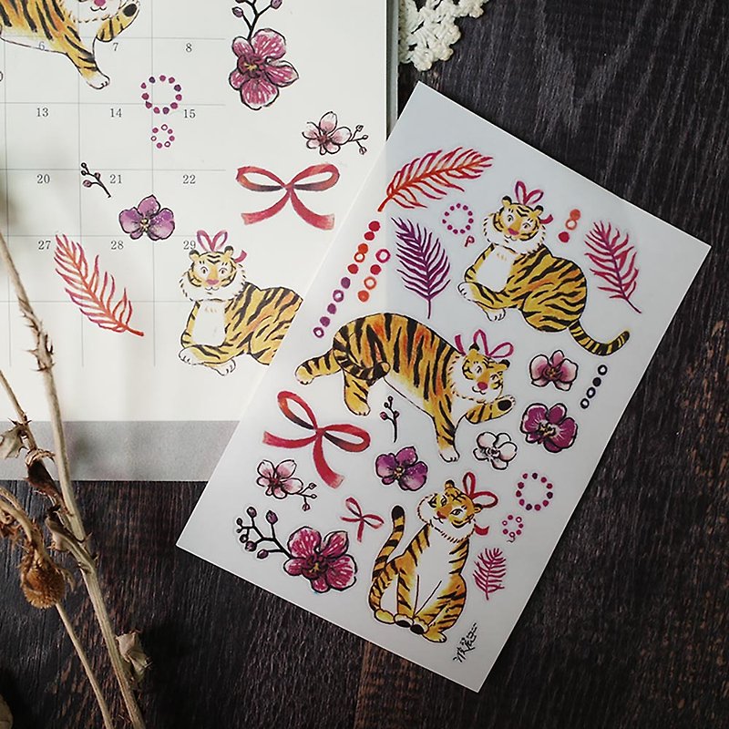 orchid tiger / transfer sticker - สติกเกอร์ - กระดาษ สีม่วง