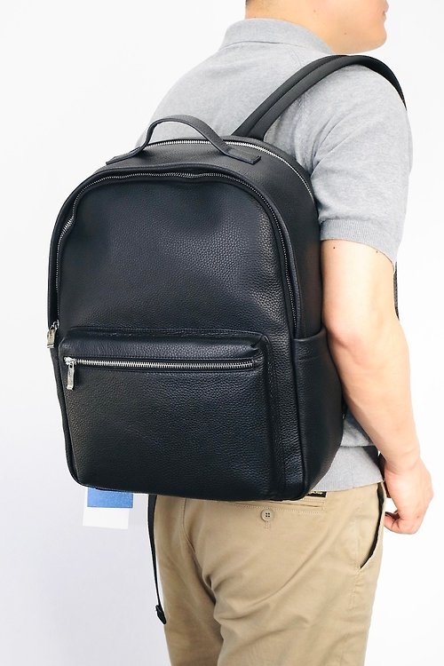GIOVAND GIOVAND新款 商務休閒背包時尚城市通勤雙肩包雙層筆電真皮後背包