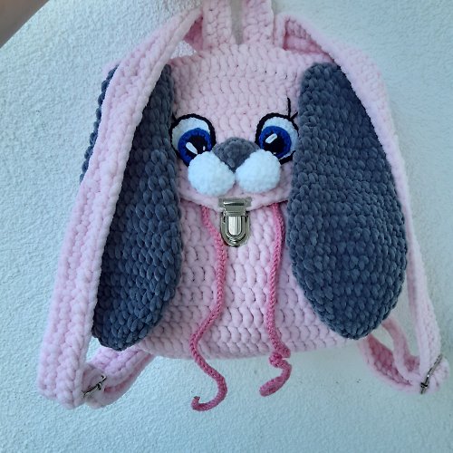 fairyland amigurumi Handmade kids backpack PDF, crochet pattern bunny backpack, cute small backpack,