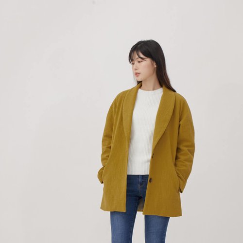 Carol Cotton Raglan Sleeves Suit jackets / Mustard