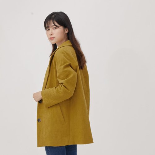 Carol Cotton Raglan Sleeves Suit jackets / Mustard