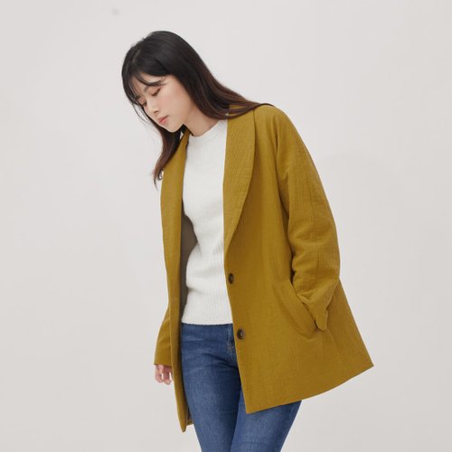 Carol Cotton Raglan Sleeves Suit jackets / Mustard