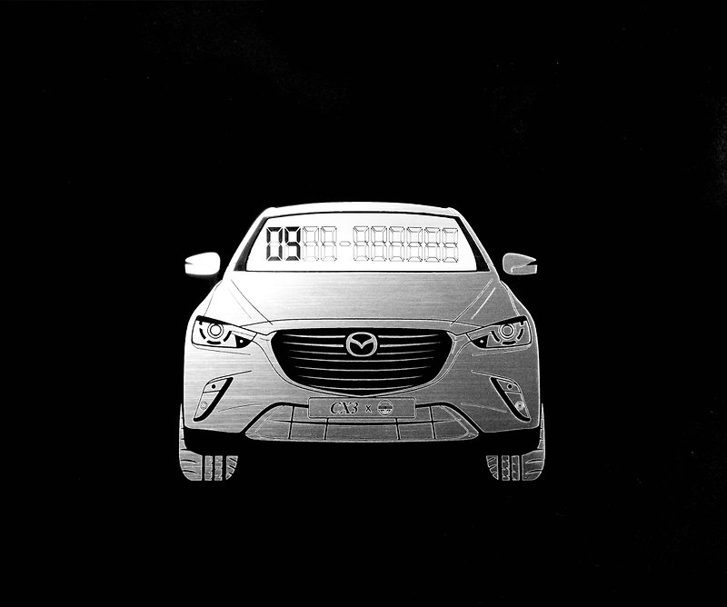 [MAZDA CX3] Exclusive hairpin temporary parking number card - Other - Other Materials Silver