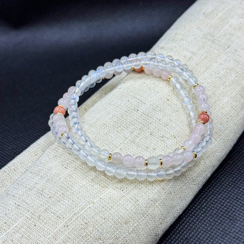 Zen | 108念珠 108 Beads 月亮石 紅紋石 粉晶 六字大明咒白水晶 - 手鍊/手環 - 水晶 