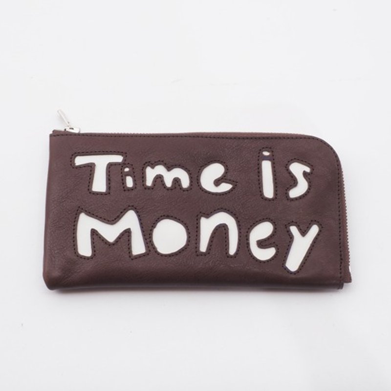 CowLeather LongWallet [time is money]（濃茶）18×9/財布/wl001time - 皮夾/長短夾/錢包 - 真皮 