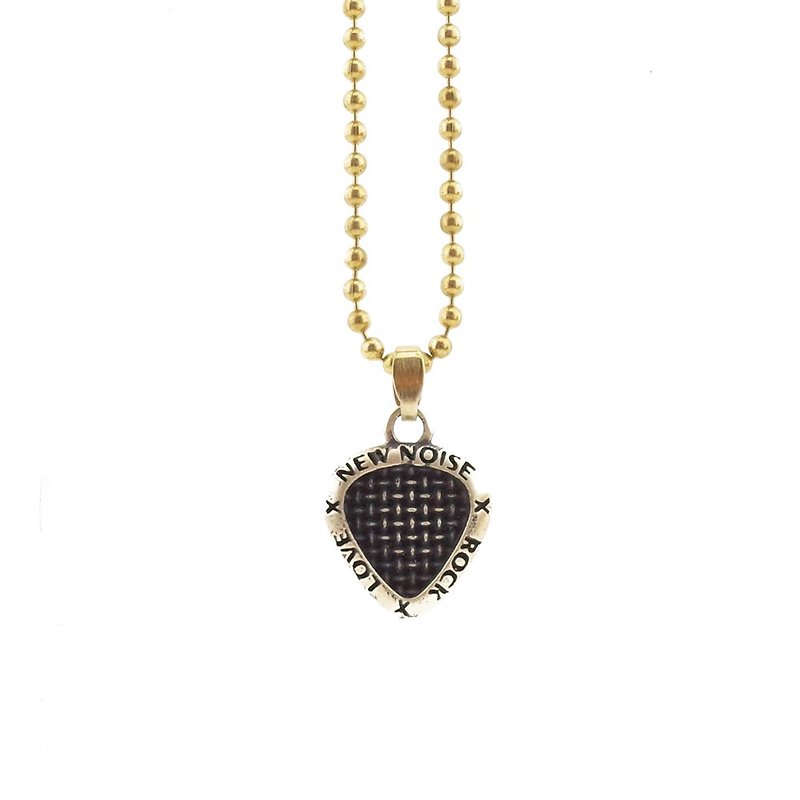 Rock N Love Microphone Texture PICK Necklace - Necklaces - Other Metals Gold