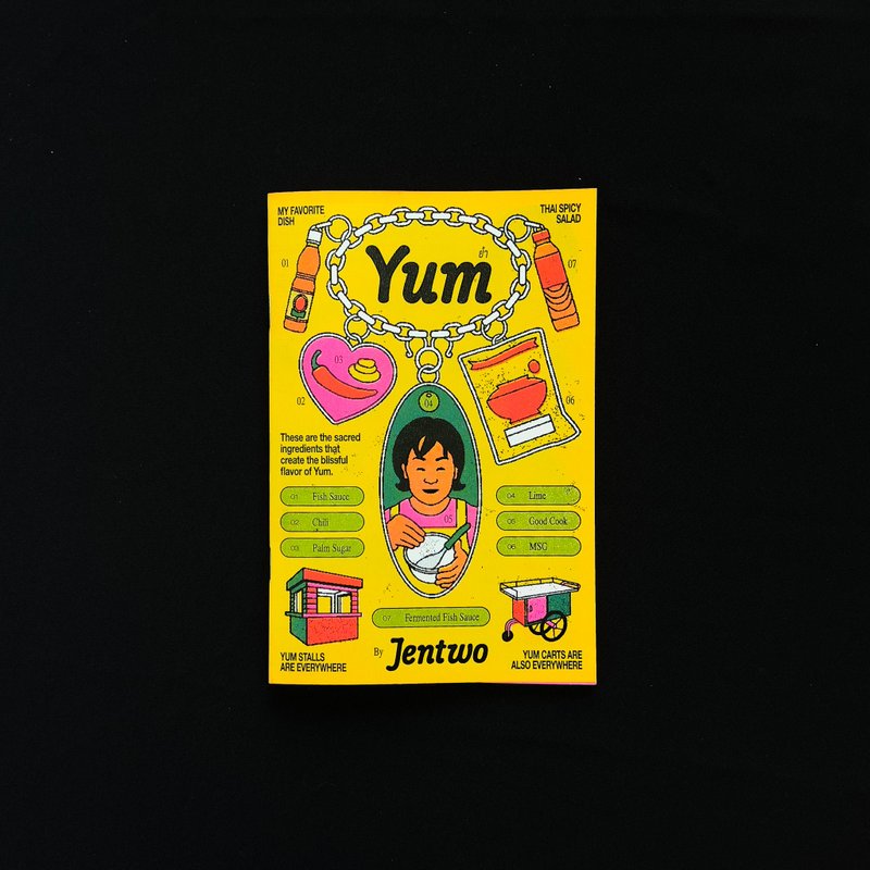 Yum - Colorful Risograph Art Book / zine about Thai Salad - 刊物/書籍 - 紙 