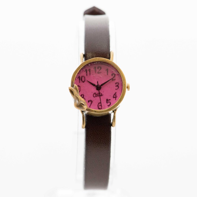Sleeping rabbit watch S Pink - Women's Watches - Other Metals Pink