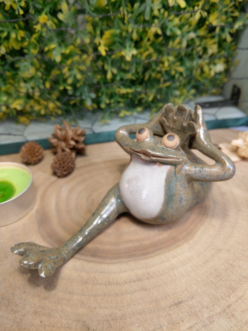 瑜珈蛙-哈奴曼猴式 Hanumanasana - 公仔/玩偶 - 陶 