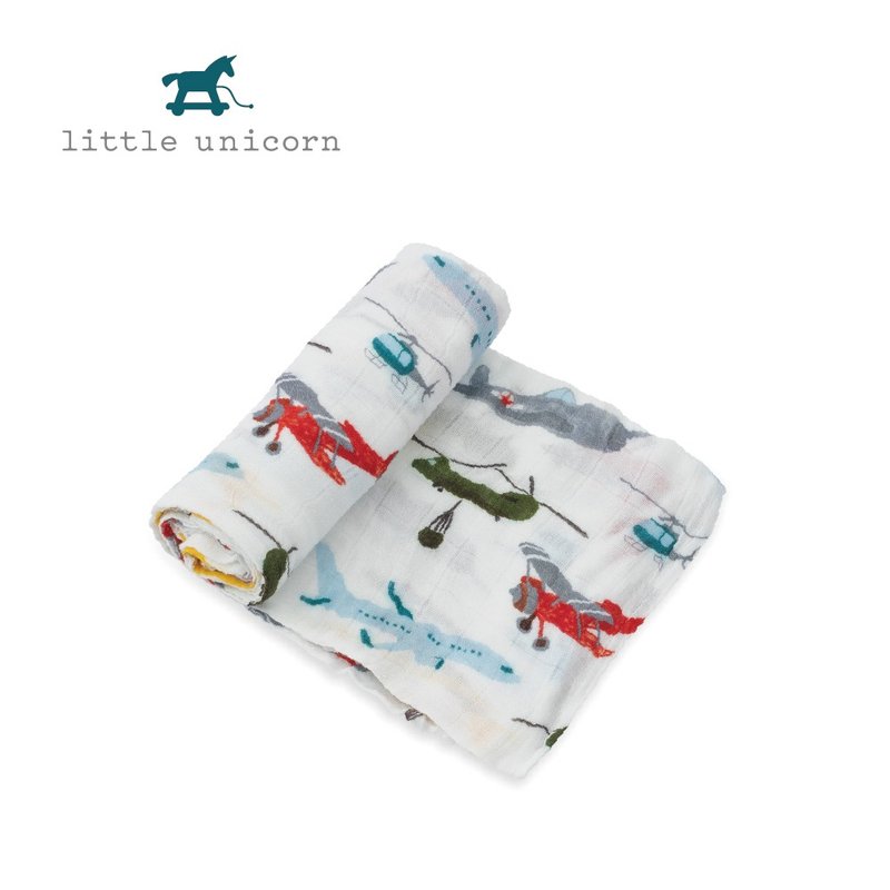 Little Unicorn 竹纖維紗布巾單入組 飛機總動員 - 其他 - 其他人造纖維 白色