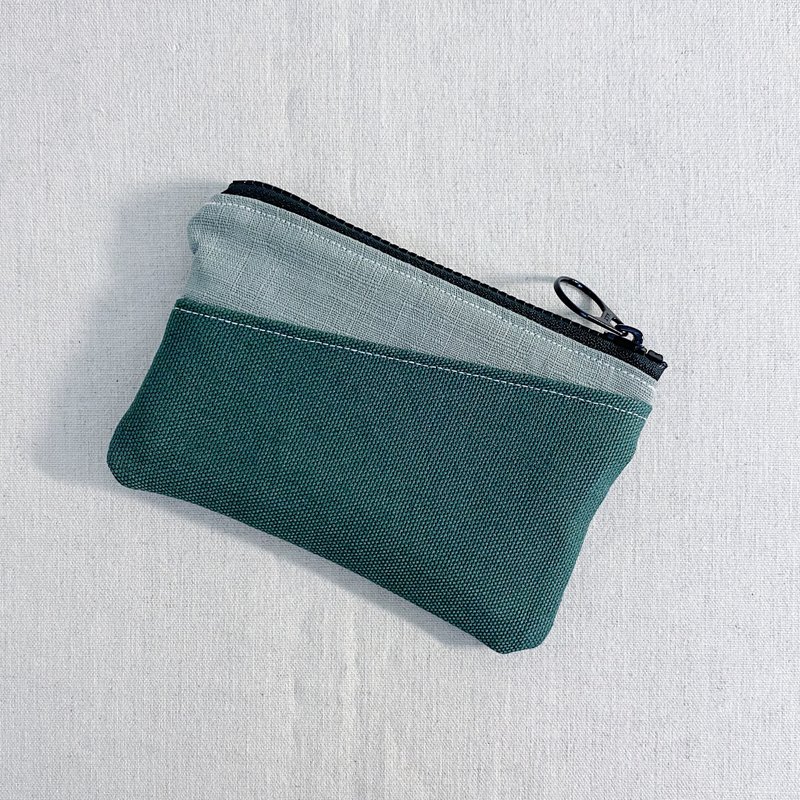 In-Stock Winter Grey-Pine Green Coin Pouch / Small Bag (Includes Christmas Gift Packaging) - Coin Purses - Cotton & Hemp Green