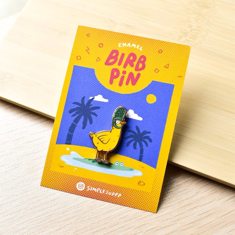 Croc Birb Hard Enamel Pin - 徽章/別針 - 其他金屬 黃色