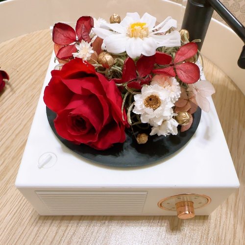 オルゴール 陶磁器 名曲 フラワーショップ 高級 ブルースピーカー、 ブルーミュージック、永遠の花オルゴール