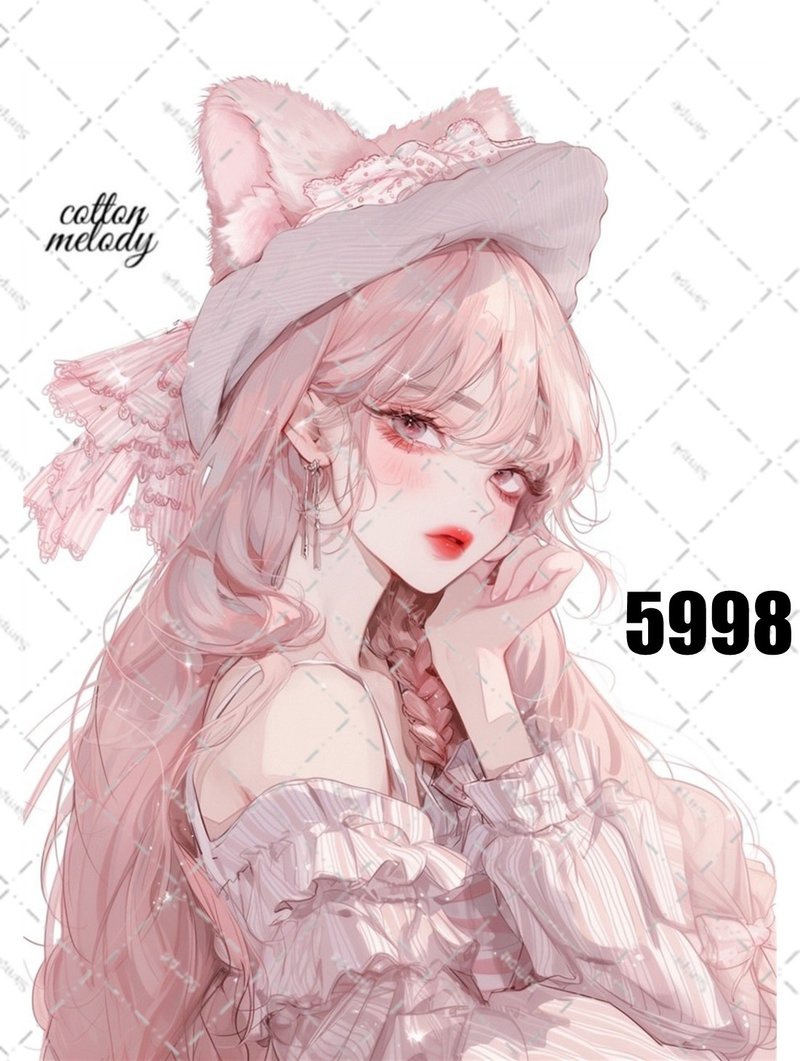 original sticker no.5998 人物ステッカー オリジナルステッカー 人物ステッカー 女の子ステッカー オリジナル人物ステッカー - 貼紙 - 紙 